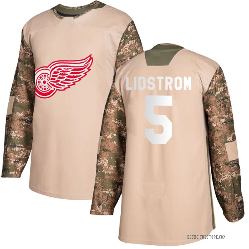 Camo Men's Nicklas Lidstrom Detroit Red Wings Authentic Veterans Day Practice Jersey