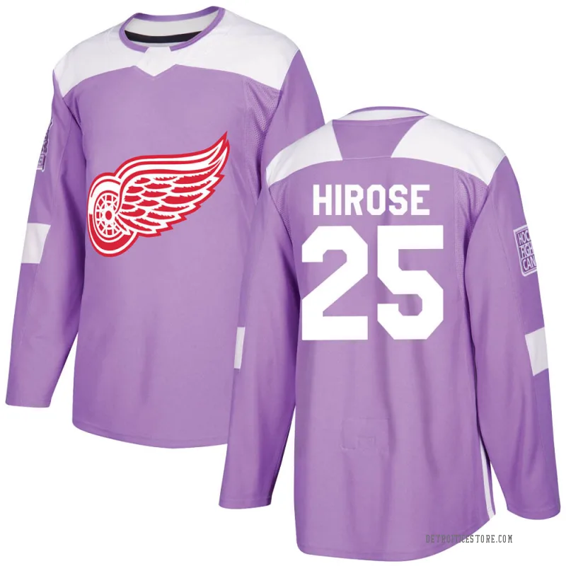 Purple Men's Taro Hirose Detroit Red Wings Authentic Hockey Fights Cancer Practice Jersey