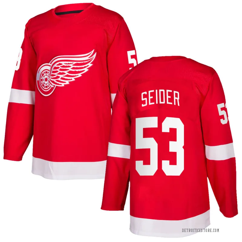 Red Men's Moritz Seider Detroit Red Wings Authentic Home Jersey