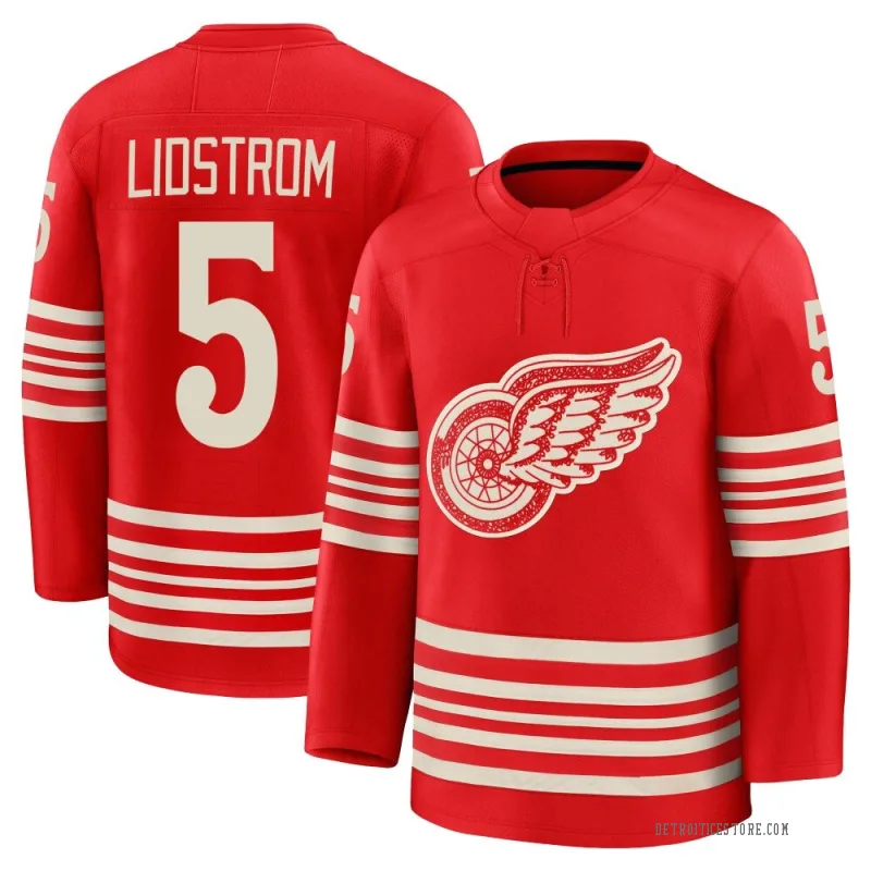 Red Men's Nicklas Lidstrom Detroit Red Wings Premium Centennial Jersey