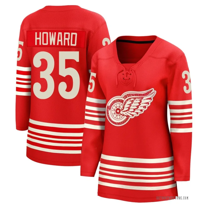 Red Women's Jimmy Howard Detroit Red Wings Breakaway Centennial Jersey
