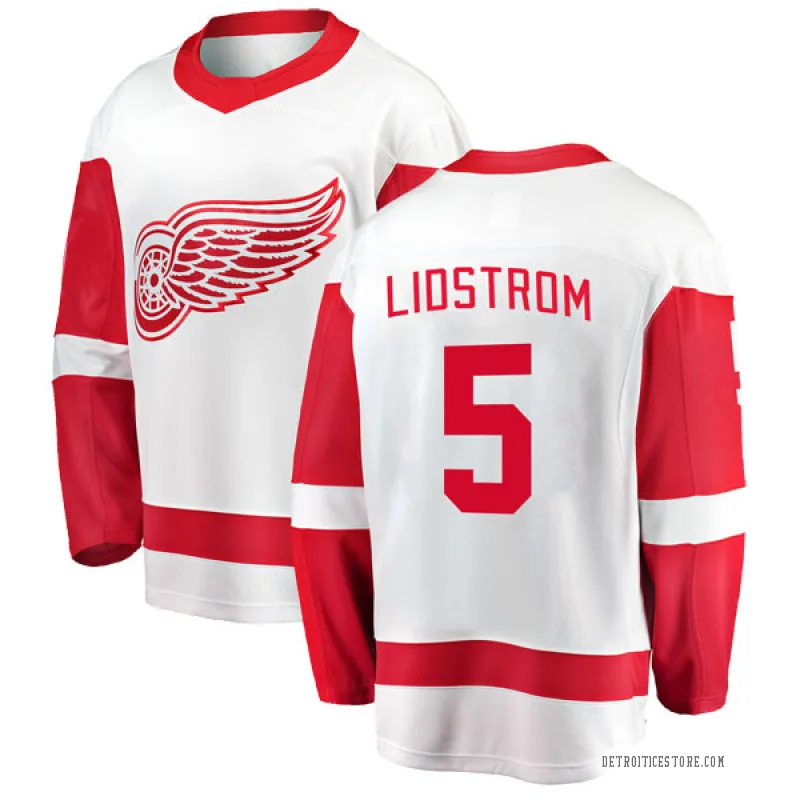 White Men's Nicklas Lidstrom Detroit Red Wings Breakaway Away Jersey