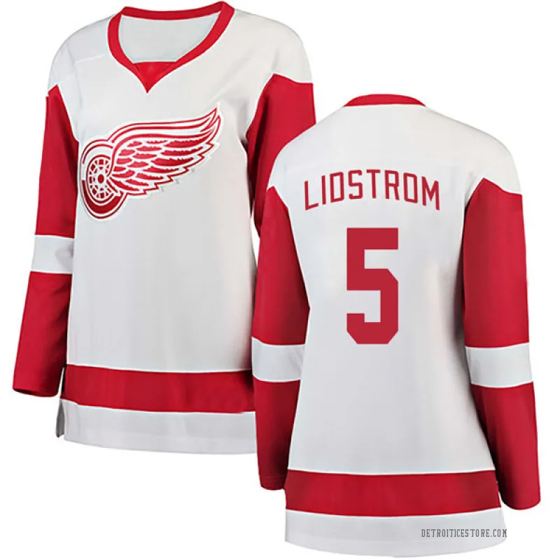 White Women's Nicklas Lidstrom Detroit Red Wings Breakaway Away Jersey