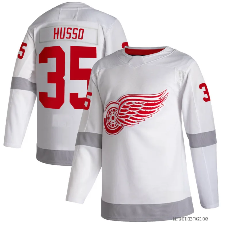 White Youth Ville Husso Detroit Red Wings Authentic 2020/21 Reverse Retro Jersey