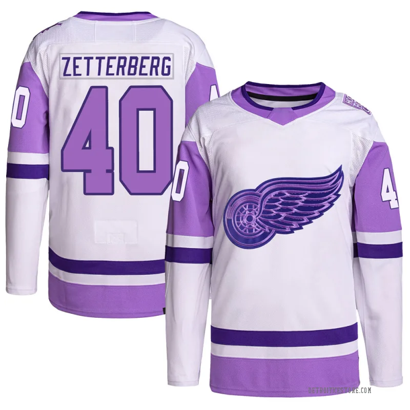 No40 Henrik Zetterberg Purple Fights Cancer Womens Jersey
